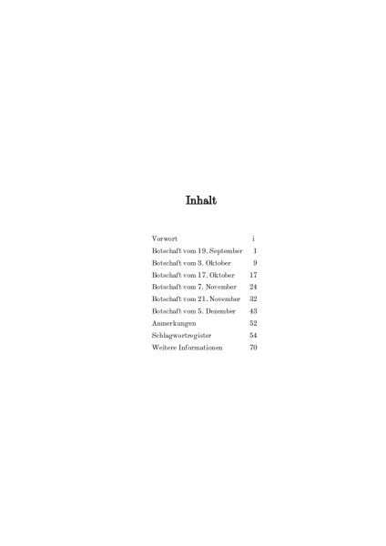 Botschaften 2015 Inhaltsverzeichnis